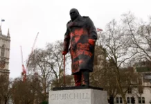 Anti-Israel Activists Vandalize Churchill Statue